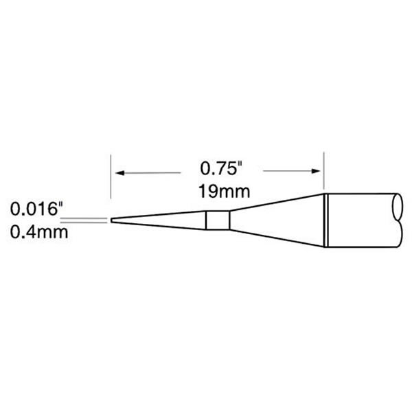 METCAL PTTC-801 - COPPIA PUNTE CONICHE Ø 0.4 MM -