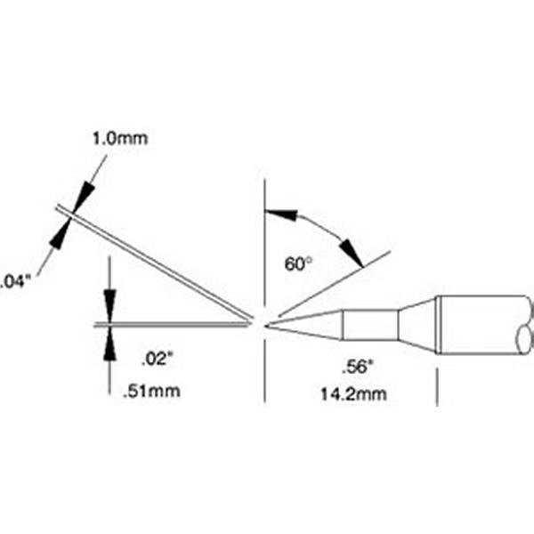 METCAL STTC-146 - PUNTA A FETTA DI SALAME 1.0 MM