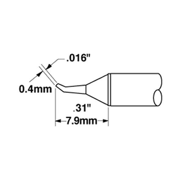 METCAL STTC-026 - PUNTA CONICA CURVA 0.4 MM -