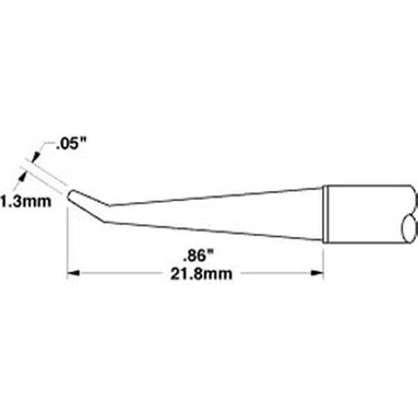 METCAL STTC-141 - PUNTA CONICA CURVA 1.3 MM -