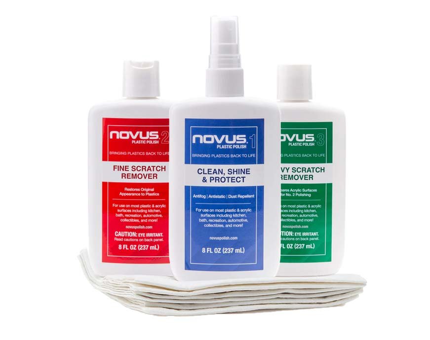 NOVUS PLASTIC POLISH KIT 1/2/3 237 ML + 6 PANNI
