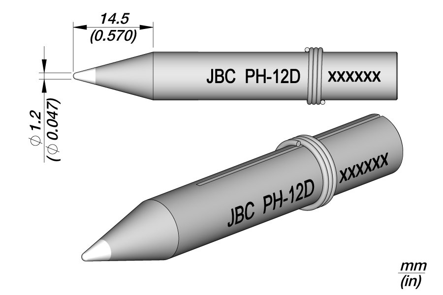 JBC PUNTA SALDANTE PH-12D CONICA Ø 1.2 MM