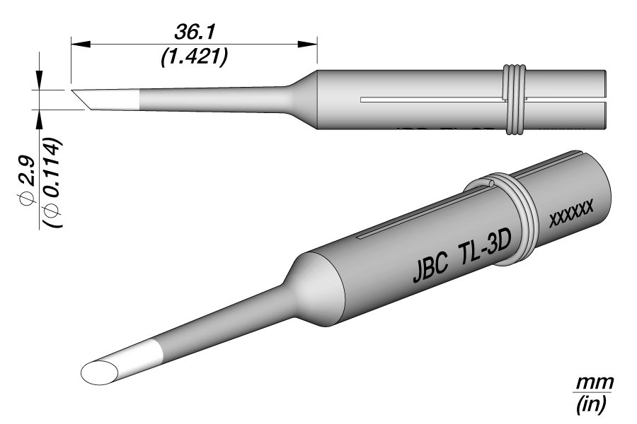 JBC PUNTA SALDANTE TL-3D FETTA DI SALAME Ø 3 MM