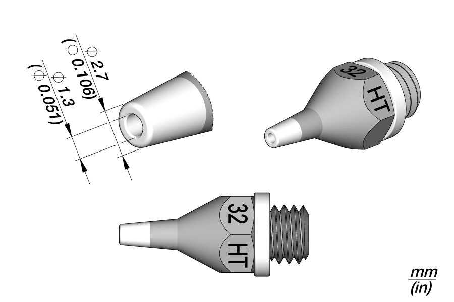 JBC PUNTA DISSALDANTE 32HT - D.I. 1.3MM DSV