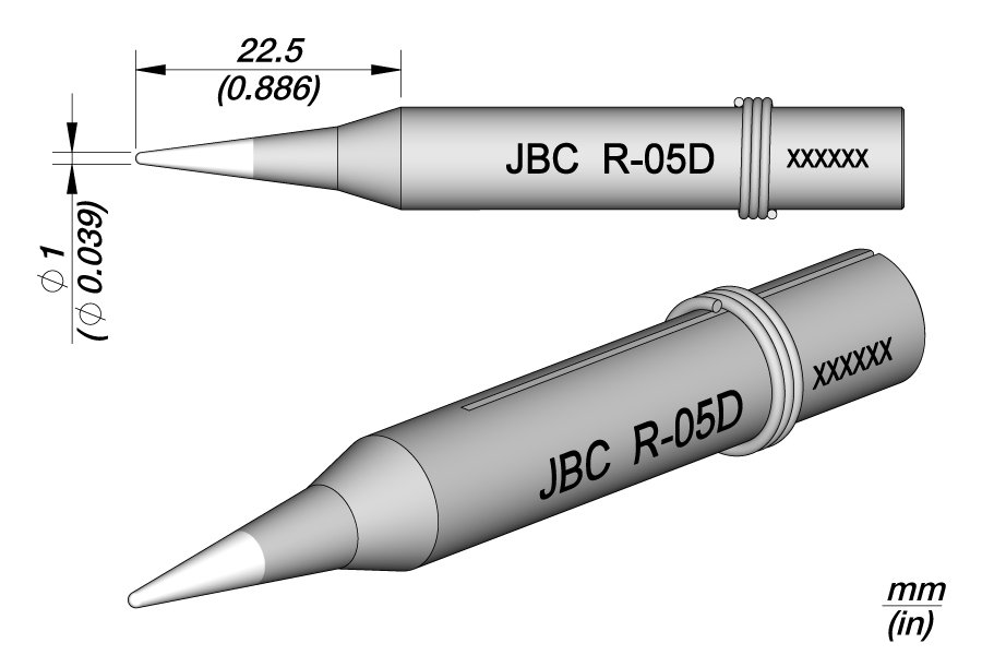 JBC PUNTA SALDANTE R-05D CONICA Ø 1.0 MM