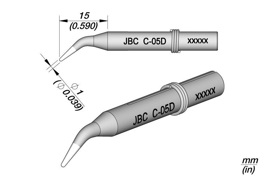 JBC PUNTA SALDANTE C-05D - CONICA CURVA Ø1.0MM -