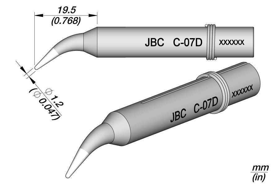 JBC PUNTA SALDANTE C-07D - CONICA CURVA 1.2MM -