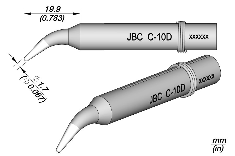 JBC C-10D LONG LIFE SOLD.TIP  CONICA CURVA 1.7MM