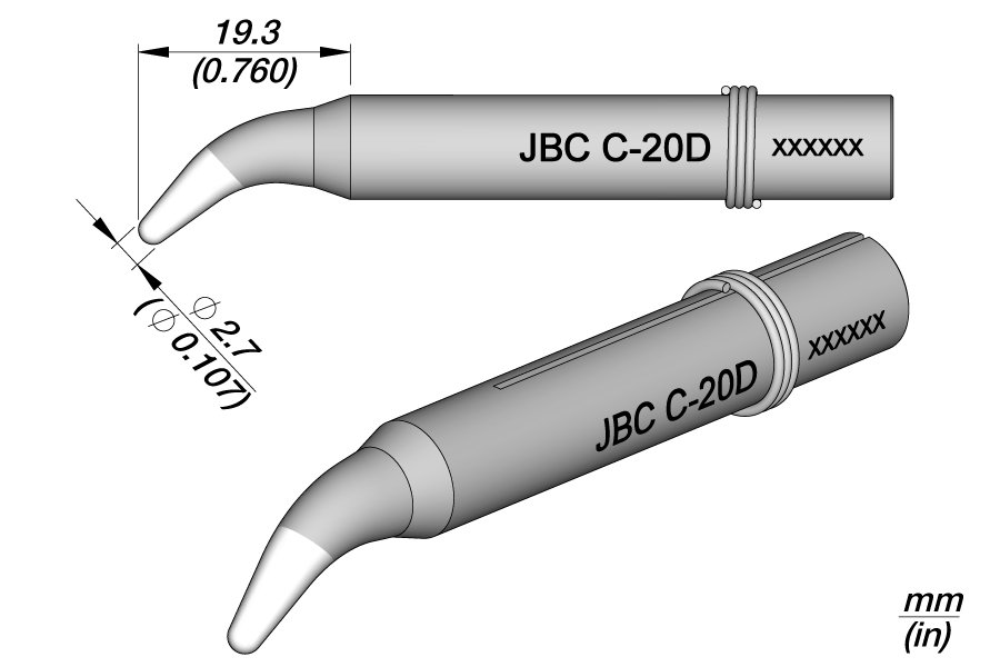 JBC PUNTA SALDANTE C-20D - CONICA CURVA 2.7MM -