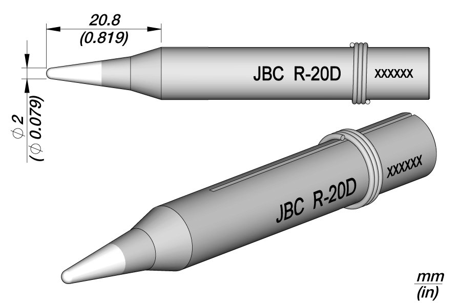 JBC PUNTA SALDANTE R-20D - CONICA Ø 2MM - SERIE 65