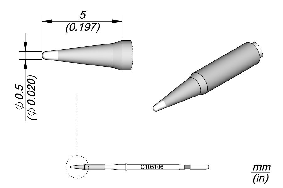 JBC NANOPUNTA SALDANTE C105-106 - CONICA CURVA Ø