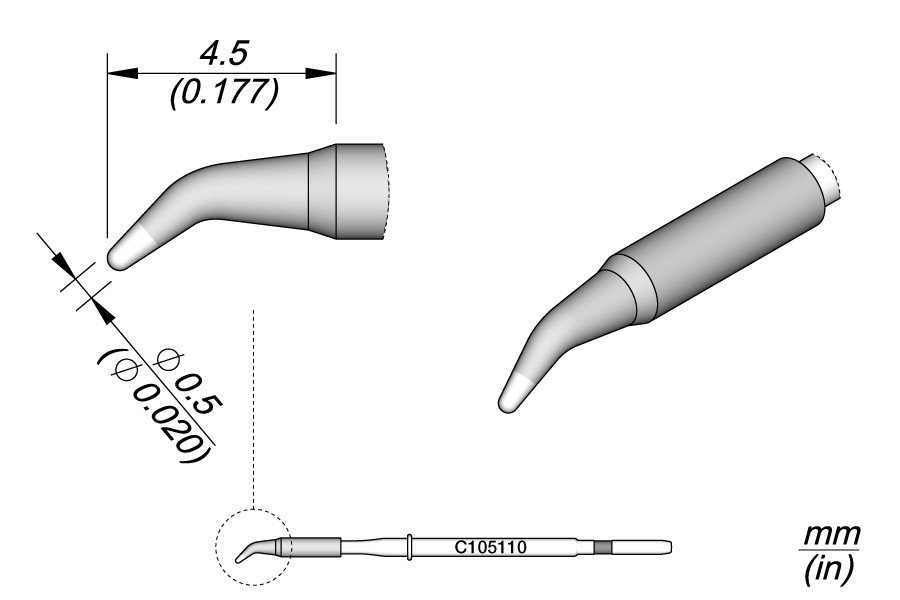 JBC NANOPUNTA SALDANTE C105-110 - CONICA CURVA Ø