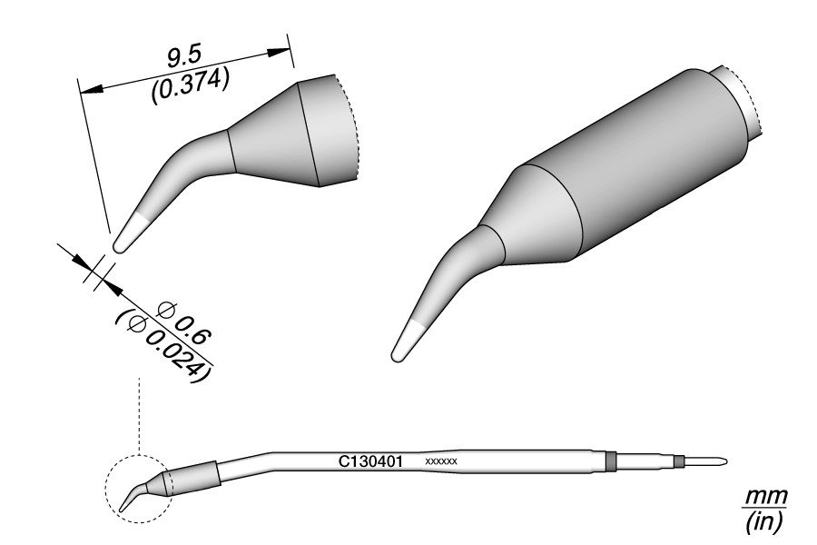 JBC PUNTA SALDANTE C130-401 - CONICA CURVA Ø 0.6