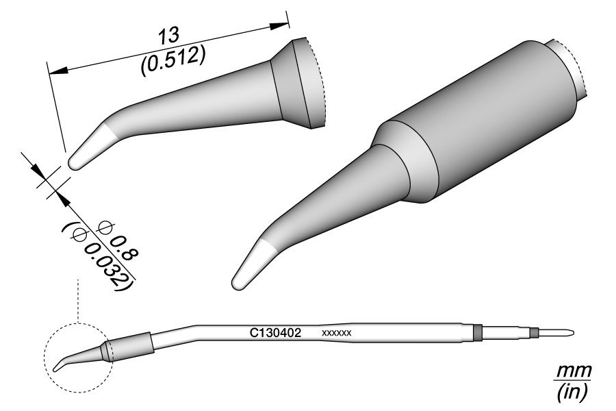 JBC PUNTA SALDANTE C130-402 - CONICA CURVA Ø 0.8