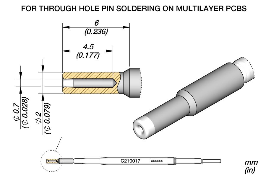 JBC PUNTA SALDANTE C210-017 - PER PIN PTH 0.7 MM