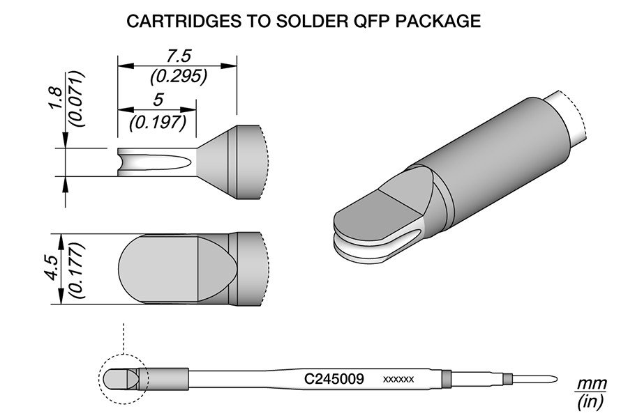 JBC PUNTA SALDANTE C245-009 - PER TERMINALI SMD