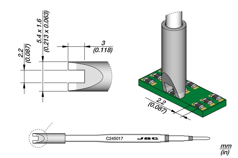 JBC PUNTA SALDANTE C245-017 - BIFORCUTA PER CHIP