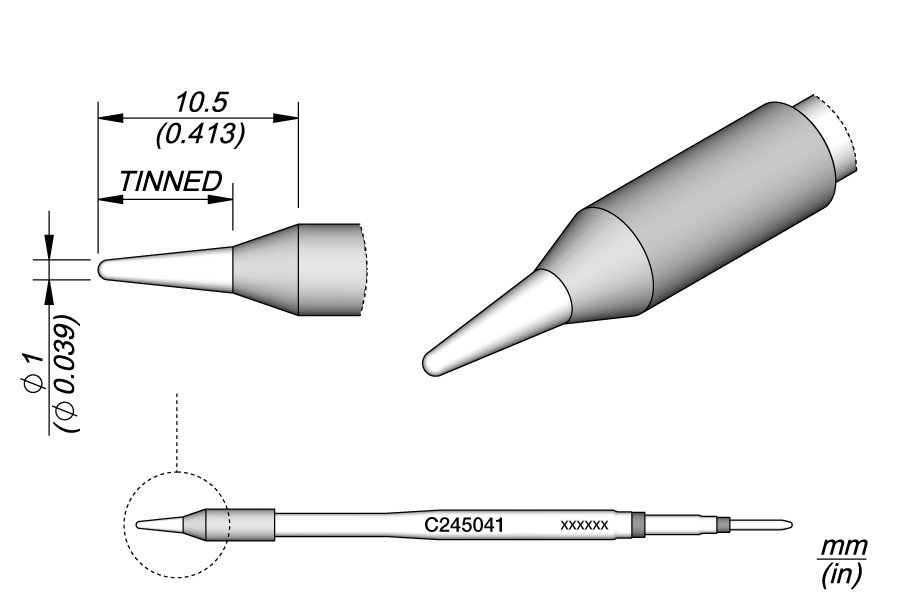 JBC PUNTA SALDANTE C245-041 - CONICA Ø 1.0 MM -