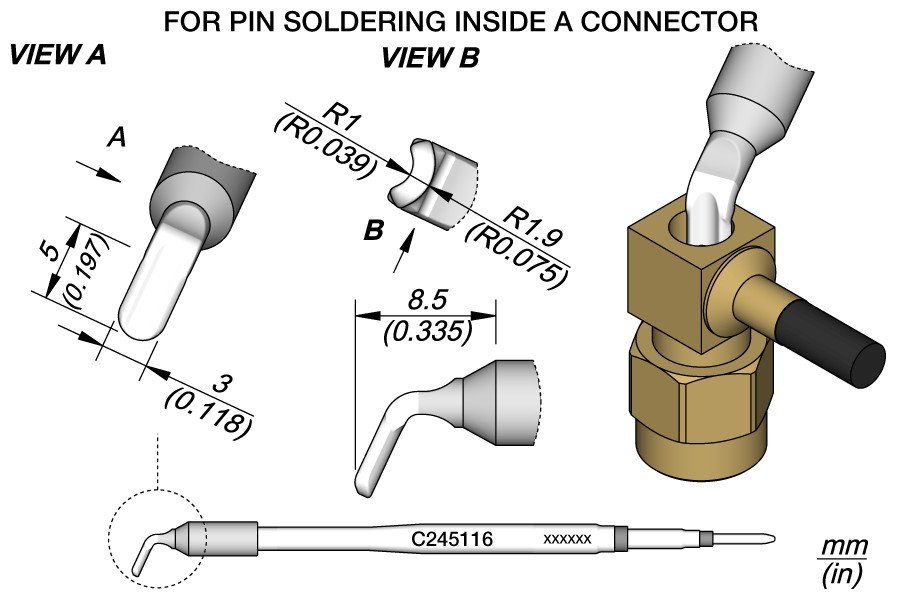 JBC PUNTA SALDANTE C245-116 - PER PIN INTERNI DEI