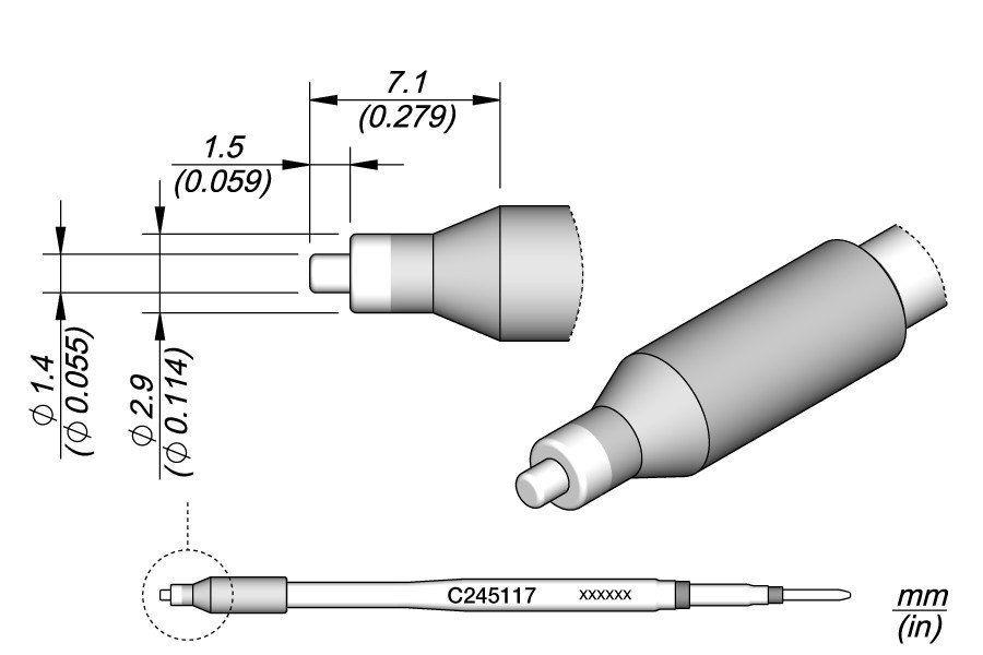 JBC PUNTA SALDANTE C245-117 - PER FORI 1.45 MM
