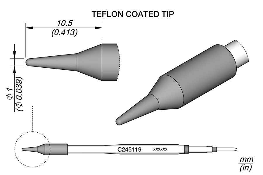 JBC PUNTA SALDANTE C245-119 - CONICA Ø 1.0MM