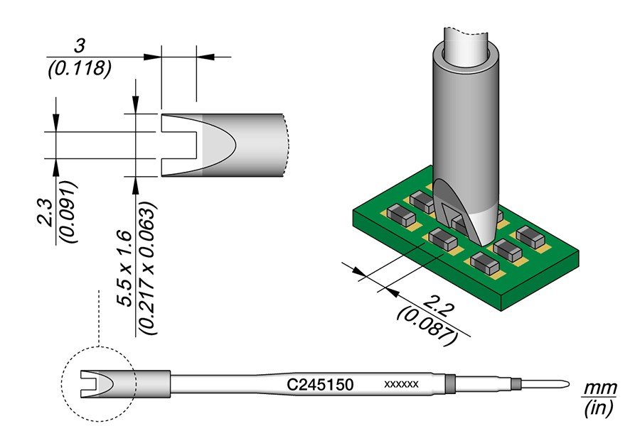 JBC PUNTA SALDANTE C245-150 - BIFORCUTA PER CHIP