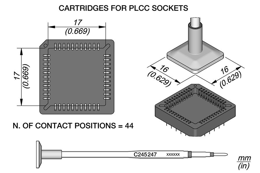JBC PUNTA SALDANTE C245-247 - PER ZOCCOLI PLCC 44