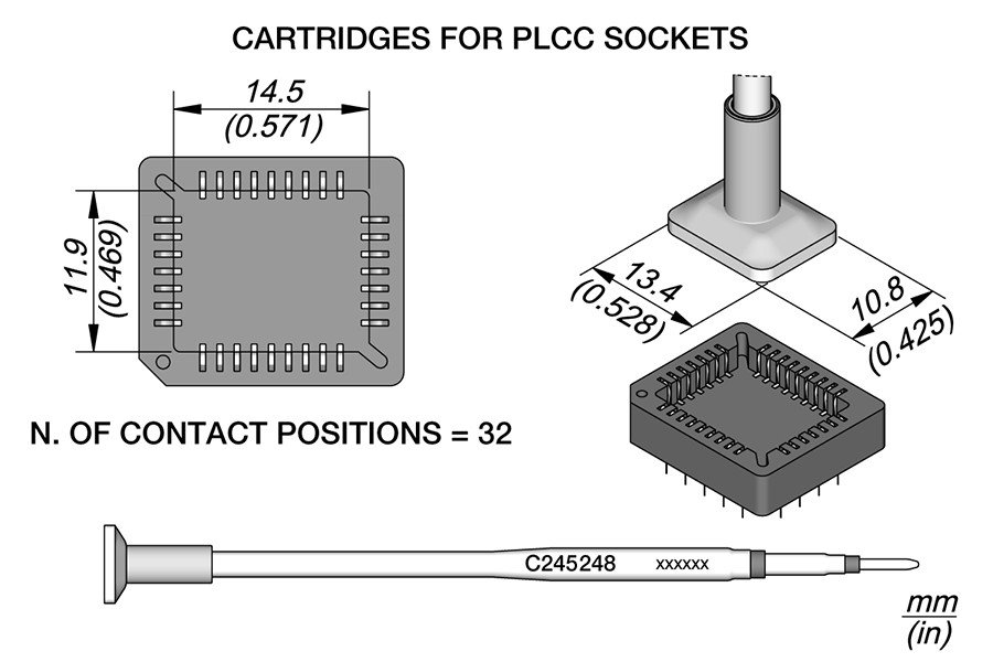 JBC PUNTA SALDANTE C245-248 - PER ZOCCOLI PLCC 32