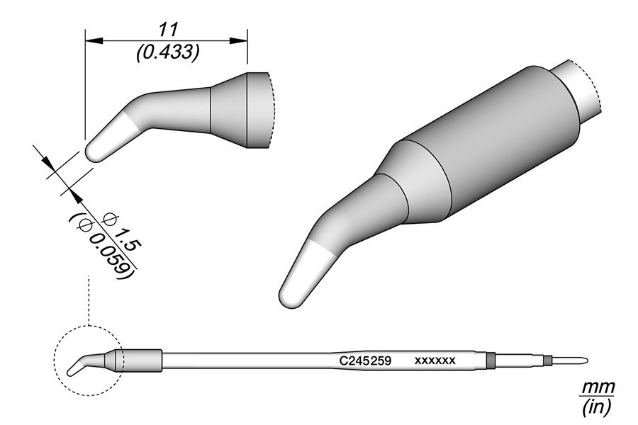 JBC PUNTA SALDANTE C245-259 - CONICA Ø 1.5 MM