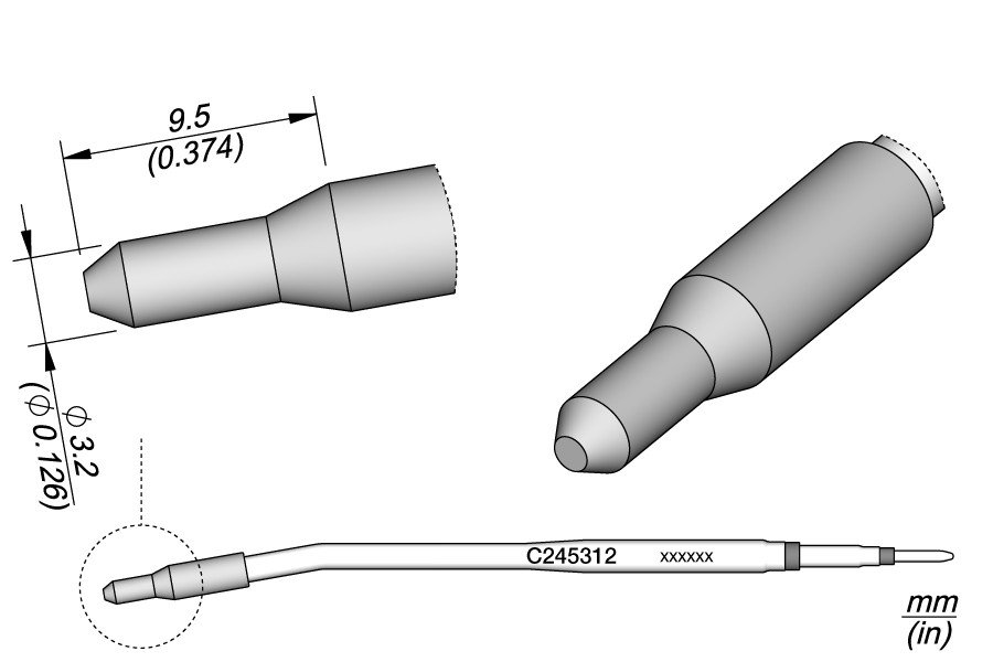 JBC PUNTA SALDANTE C245-312 - PER PLASTICA - Ø