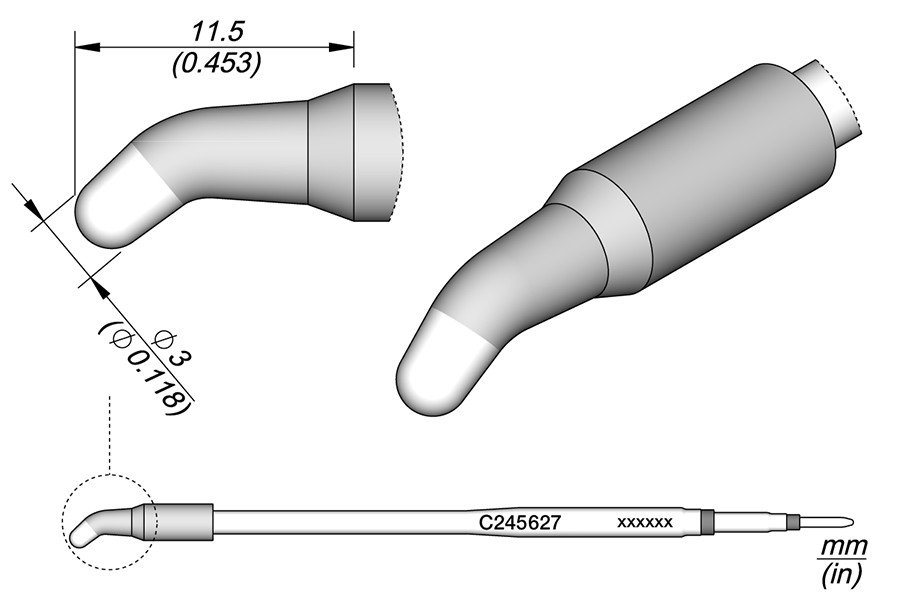 JBC PUNTA SALDANTE C245-627 - CONICA CURVA Ø 3.0