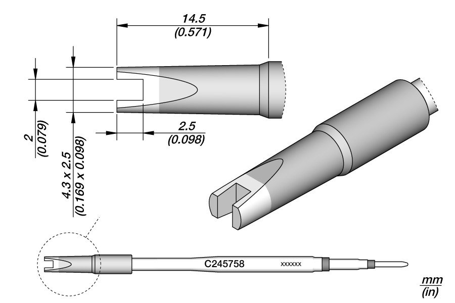 JBC PUNTA SALDANTE C245-758 - CHIP 2.0MM