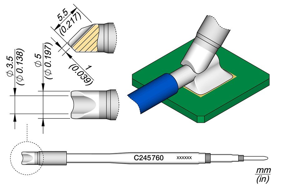 JBC PUNTA SALDANTE C245-760 - PER REOFORI/CAVI Ø