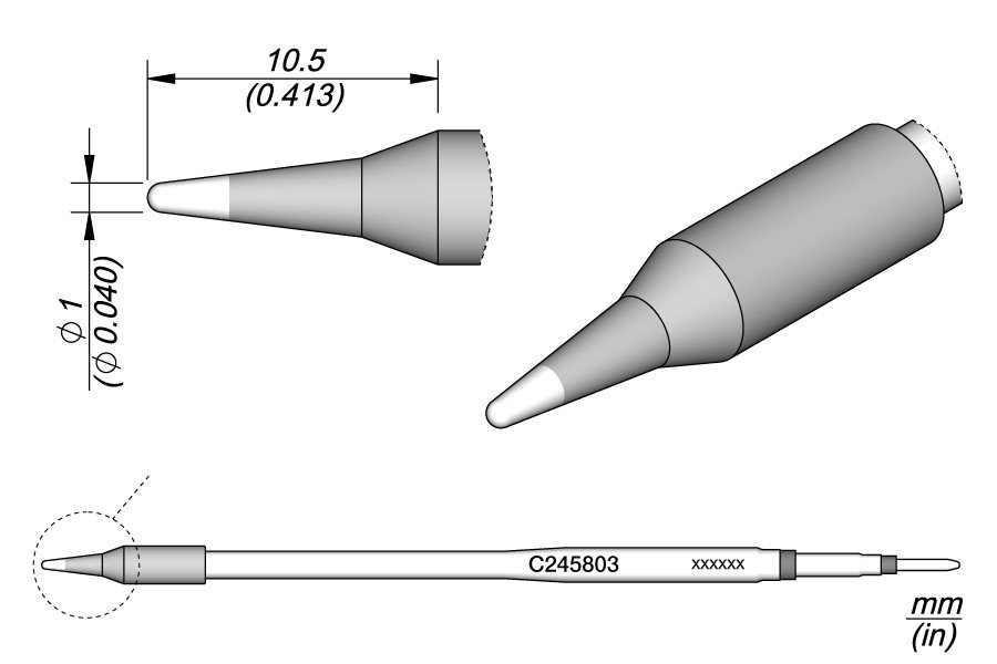 JBC PUNTA SALDANTE C245-803 - CONICA LUNGA Ø 1.0