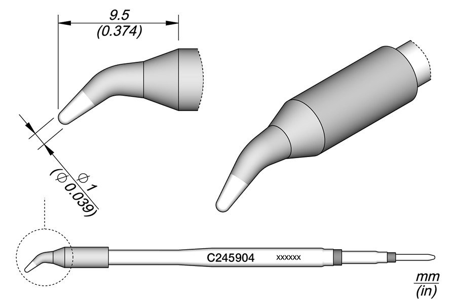 JBC PUNTA SALDANTE C245-904 - CONICA CURVA Ø 1.0