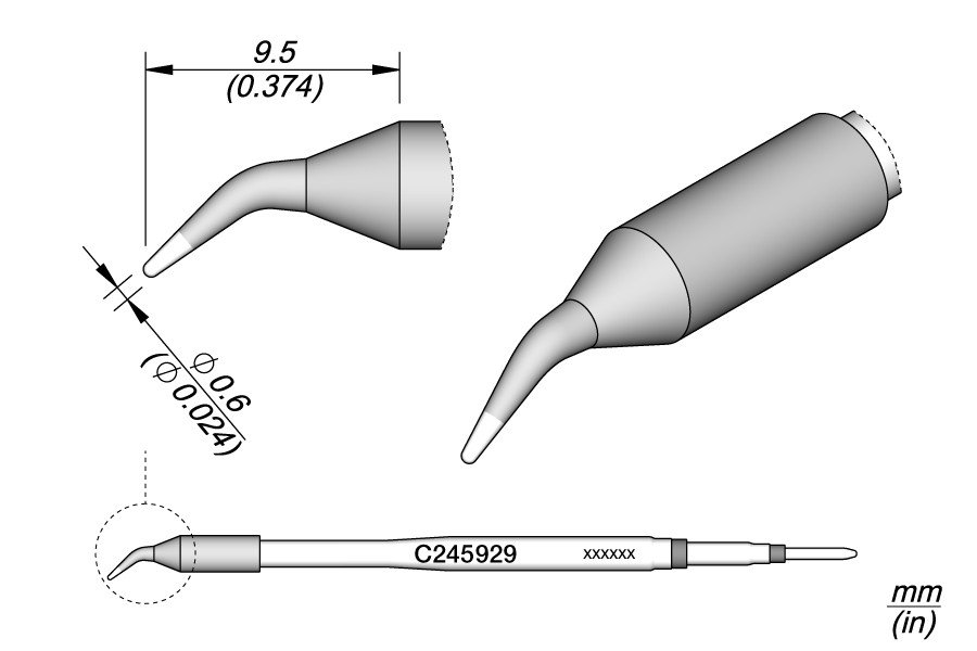 JBC PUNTA SALDANTE C245-929 - CONICA CURVA Ø 0.6