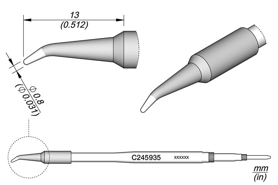 JBC PUNTA SALDANTE C245-935 - CONICA CURVA Ø 0.8