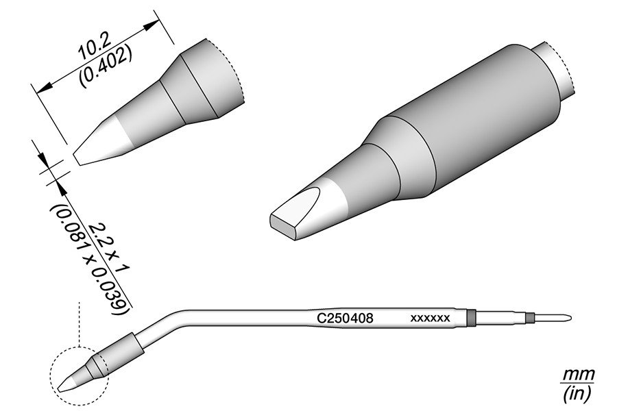JBC C250-408 PUNTA SALDANTE CACCIAVITE 2.2X1 MM