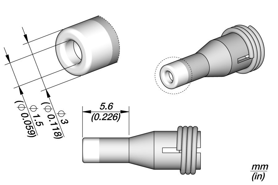 JBC C360-006 PUNTA DISSALDANTE D.I. Ø 1.5 MM