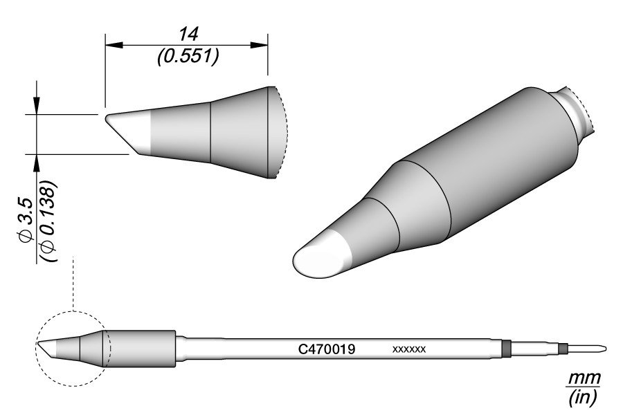 JBC C470-019 PUNTA SALDANTE FETTA DI SALAME Ø