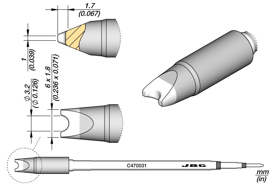 JBC C470-031 PUNTA SALDANTE DI POTENZA PIN