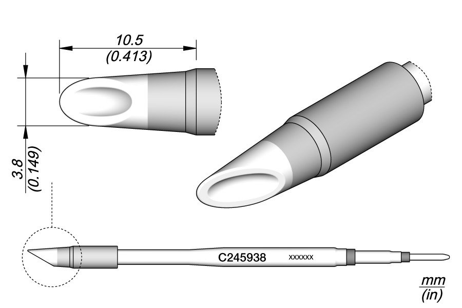 JBC PUNTA SALDANTE C245-938 - CUCCHIAINO Ø 3.8 MM
