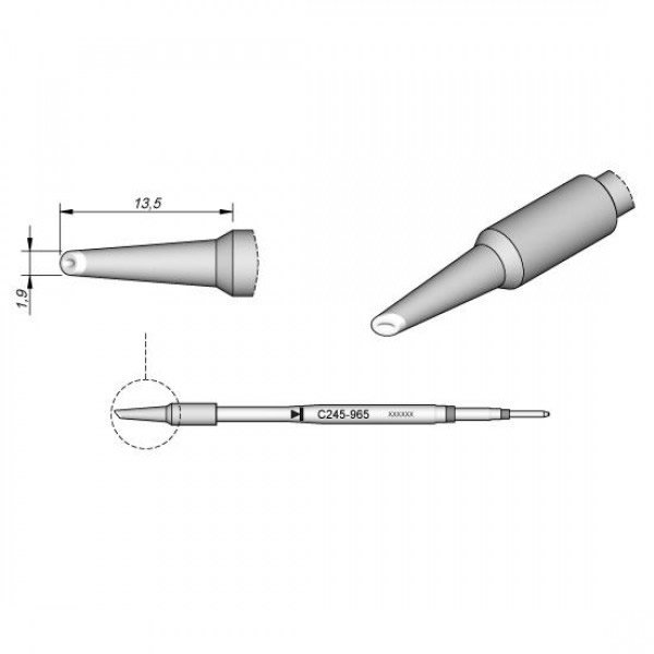 JBC PUNTA SALDANTE C245-965 - CUCCHIAINO Ø 1.9 MM