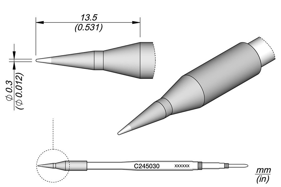 JBC PUNTA SALDANTE C245-030 - CONICA Ø 0.3 MM
