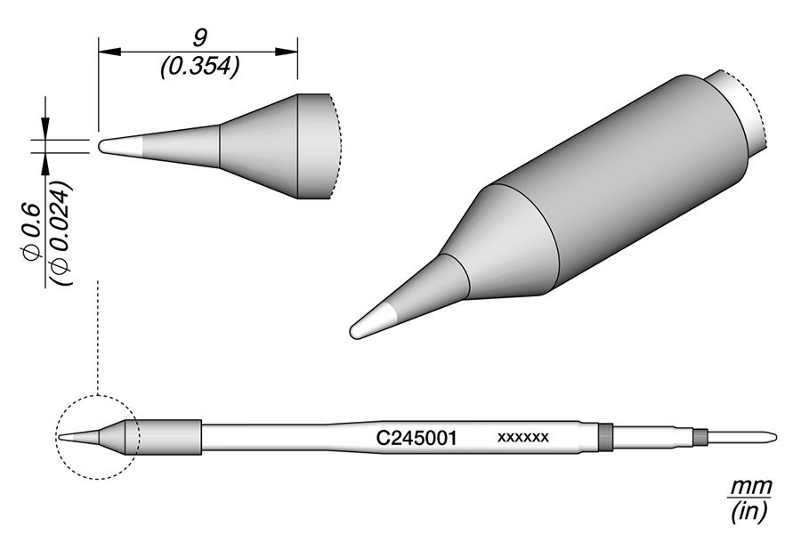 JBC PUNTA SALDANTE C245-001 - CONICA Ø 0.6 MM