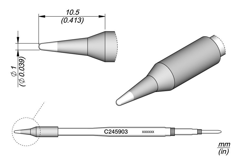 JBC PUNTA SALDANTE C245-903 - CONICA Ø 1.0 MM