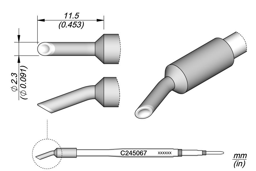 JBC PUNTA SALDANTE C245-067 - CUCCHIAINO Ø 2.3 MM