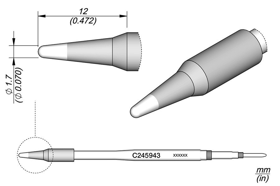 JBC PUNTA SALDANTE C245-943 - CONICA Ø 1.7 MM