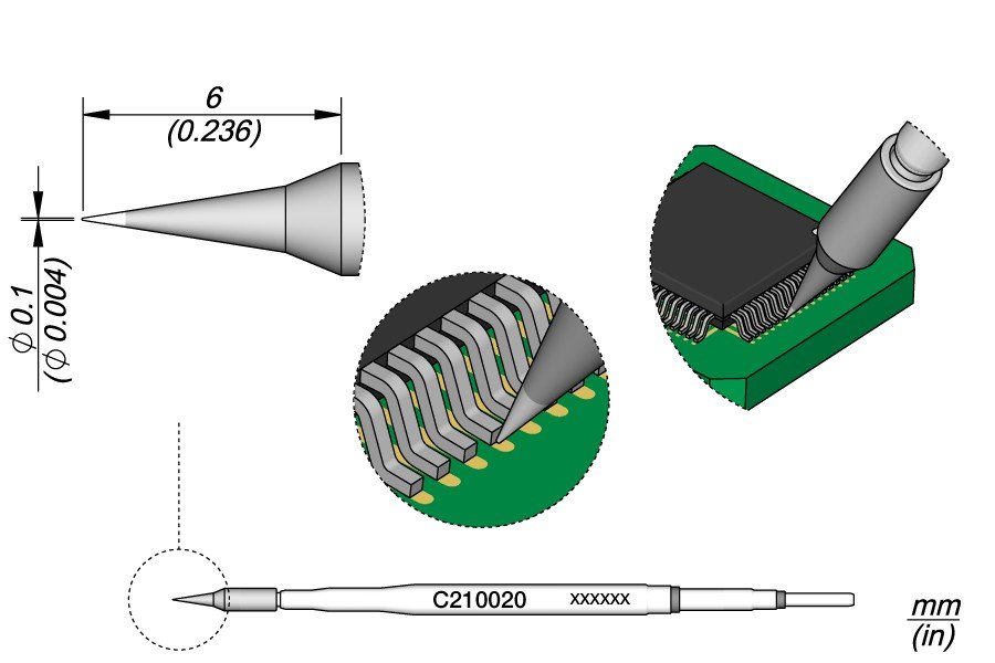 JBC PUNTA SALDANTE C210-020 - CONICA Ø 0.1 MM