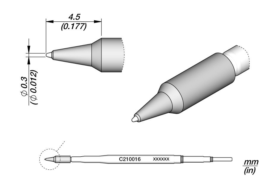 JBC PUNTA SALDANTE C210-016 - CONICA Ø 0.3 MM